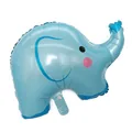 Side view of a blue elephant-shaped foil balloon for kids birthday party decoration - Cute Elephant / 50 Pieces / Blue