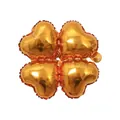 Golden heart-shaped four-leaf clover aluminum foil balloon for wedding celebrations - 18 Inch / Clover Heart / Orange