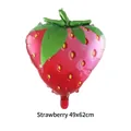 Palloncino in alluminio a forma di fragola per decorazioni per feste rosso verde - Palloncino Fragola / 49x62cm