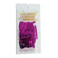 Vibrant magenta foil fringe curtain 2x1m for party birthday decorations in packaging - Rose Red / 2mx1m