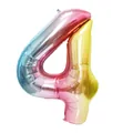 40-inch gradient rainbow foil balloon in the shape of number 4 for parties - Number 4