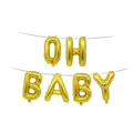 Shiny gold foil OH BABY letter balloons set for baby shower and birthday party decoration - Slim Gold Set / Set of 6