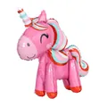 3D standing pink unicorn aluminum foil balloon for kids birthday party decorations - 3D Baby Girl Unicorn
