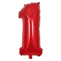 Globo de papel de aluminio rojo número 1 para decoración de fiestas y aniversarios - Número 1 / 32 pulgadas / Rojo