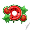 Set di palloncini in alluminio anguria per feste con stelle e forme di frutta colorata - Set Donut Anguria / Set da 5 Pezzi