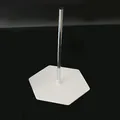 Detailed view of water-fillable hexagonal balloon arch stand base with chrome pole - Hexagonal Base + Steel Pipe