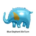 Blue elephant shaped aluminum foil balloon for birthday party decorations, size 50x71cm - New Elephant / 50 Pieces / Blue
