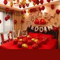 Complete trouwballonnenset met rode en gouden latex en folie ballonnen voor decor - Huwelijksachtergrond Set T12