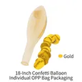 Premium 18-inch transparent latex balloon with shiny gold round confetti pieces - Gold Standard Version
