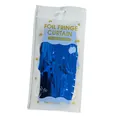 Shiny blue 2x1m foil fringe curtain for birthday party decoration in packaging - Blue / 2mx1m