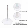 Detail of hexagonal arch base with dual-purpose slots for steel and PVC pipes - Dual-Use Base + Steel Pipe