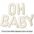 16 inch cream white oh baby aluminum foil balloon set for baby shower party decorations - Cream White Set / Set of 6