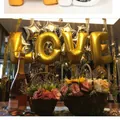 Large 40-inch gold LOVE foil balloon set for romantic wedding and birthday party decor - LOVE / 40 Inch / Gold