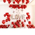 Complete rode en zilveren trouwballon kit met LOVE letters voor huwelijksaanzoek - Huwelijksachtergrond Set T8