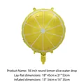 Palloncino in alluminio a forma di fetta di limone da 18 pollici per feste estive - Fetta di Limone Rotonda da 18 Pollici con Gocce d'Acqua / 18 Pollici