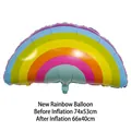 Colorful rainbow foil balloon for birthday party decoration, 74x53cm before inflation - New Style Rainbow / 66x40cm
