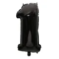 32-inch glossy black foil balloon in number 1 shape for birthday party decorations and events - Number 1 / 32 inch / Black