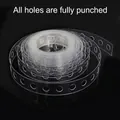 Roll of 5m clear plastic balloon arch strip with pre-punched holes for party decorations - 5m Single Hole Strip (Pre-punched)