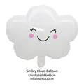 Cute white cloud foil balloon with smiling face for kids birthday party decoration - White Smiling Cloud / 40x30cm