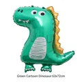 Large green cartoon dinosaur shaped aluminum foil balloon for party decor, 63x72cm - Cartoon Dinosaur Shape (Green) / 63x72cm