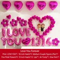 Complete roze hart- en letterballon decoratieset voor romantische aanzoeken - Ik Hou Eeuwig Van Je