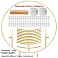 Detailed kit components of a gold iron balloon arch showing rods, bases, and clips - Independent Carton Packaging / Ring Buckle Style / Height 2.2m