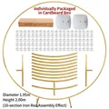Gold metal circle arch kit with balloon clips and water bags for party decor - Independent Carton Packaging / Ring Buckle Style / Height 2m