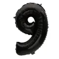 Globo grande de papel de aluminio negro de 32 pulgadas con forma de número nueve - Número 9 / 32 pulgadas / Negro