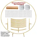 Detail view of 1.75m gold metal arch kit components including bases and clips - Independent Carton Packaging / Ring Buckle Style / Height 1.8m