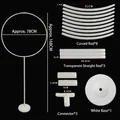 Adjustable white balloon ring stand kit with base for wedding and party decorations - White Circular Shape