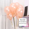 10-pack of metallic rose gold latex balloons with individual OPP packaging bags - 2.2g Rose Gold Latex Balloons 10 Pcs