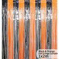 Tenda a pioggia 1x2m a strisce nere e arancioni per decorazione di feste festive - Nero Arancio Floreale