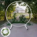 Sturdy white iron circular arch frame for elegant outdoor wedding balloon decoration - Without Accessories / White Arch 1.8m