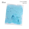 Pack of 10g light blue 2.5cm round tissue paper confetti for wedding and party decorations - 2.5cm Blue Confetti 10g Pack
