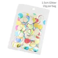 A 10g pack of 1.5cm multicolor metallic circular confetti sequins for party decoration - Multicolor Round Confetti 1.5cm 10g