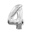 Silver 40-inch number 4 foil balloon for birthday and wedding party decorations - Number 4 / Silver