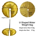 U-shaped gold water bag base for balloon arches and party decorations, 3.1kg capacity - U-Shaped Water Bag / Gold