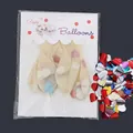 18-inch transparent latex balloons with colorful heart confetti inside packaging - 5 Pcs Heart Confetti Balloons With Card