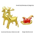 Golden standing reindeer and red sleigh foil balloon set for Christmas party decoration - Small Gold Reindeer Sleigh Set (Card Pack)