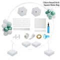 150cm circular balloon arch kit with square water bags for wedding party decor - All-in-One Accessory Style (150cm) / 150cm Circle with Bases + Accessories Kit