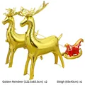 Large golden standing reindeer balloons 122cm and sleigh set for Christmas decoration - Large Gold Reindeer Sleigh Set (Card Pack)