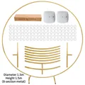Gold 1.5m iron circle balloon arch kit with water bags and clips for wedding decoration - Independent Carton Packaging / Flower Clip Style / Diameter 1.5m