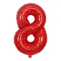 Globo de papel de aluminio rojo brillante de 32 pulgadas número 8 para fiesta de cumple - Número 8 / 32 pulgadas / Rojo