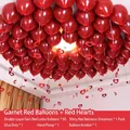 Romantic ruby red balloon set with heart pendants for wedding and proposal room decoration - Wedding Room Ceiling T2