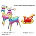 Rainbow gradient reindeer and red sleigh foil balloon set for festive Christmas decor - Small Gradient Reindeer Sleigh Set (Card Pack)