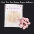 18-inch transparent latex balloon with rose gold star confetti for party decor - 5 Pcs Rose Gold Star Confetti Balloons With Card