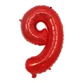 Globo de papel de aluminio rojo metálico de 32 pulgadas número 9 para fiestas infantiles - Número 9 / 32 pulgadas / Rojo