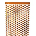Halloween party decoration: 2x1m orange metallic bat foil fringe curtain backdrop - Orange Bat Foil Fringe Curtain / 1x2 Meters