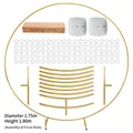Golden circular iron balloon arch frame set with 1.75m diameter for wedding decorations - Independent Carton Packaging / Flower Clip Style / Height 1.8m