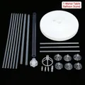 Professional 1 meter tall clear balloon stand kit with white base and plastic rods - 1m Table Float / White